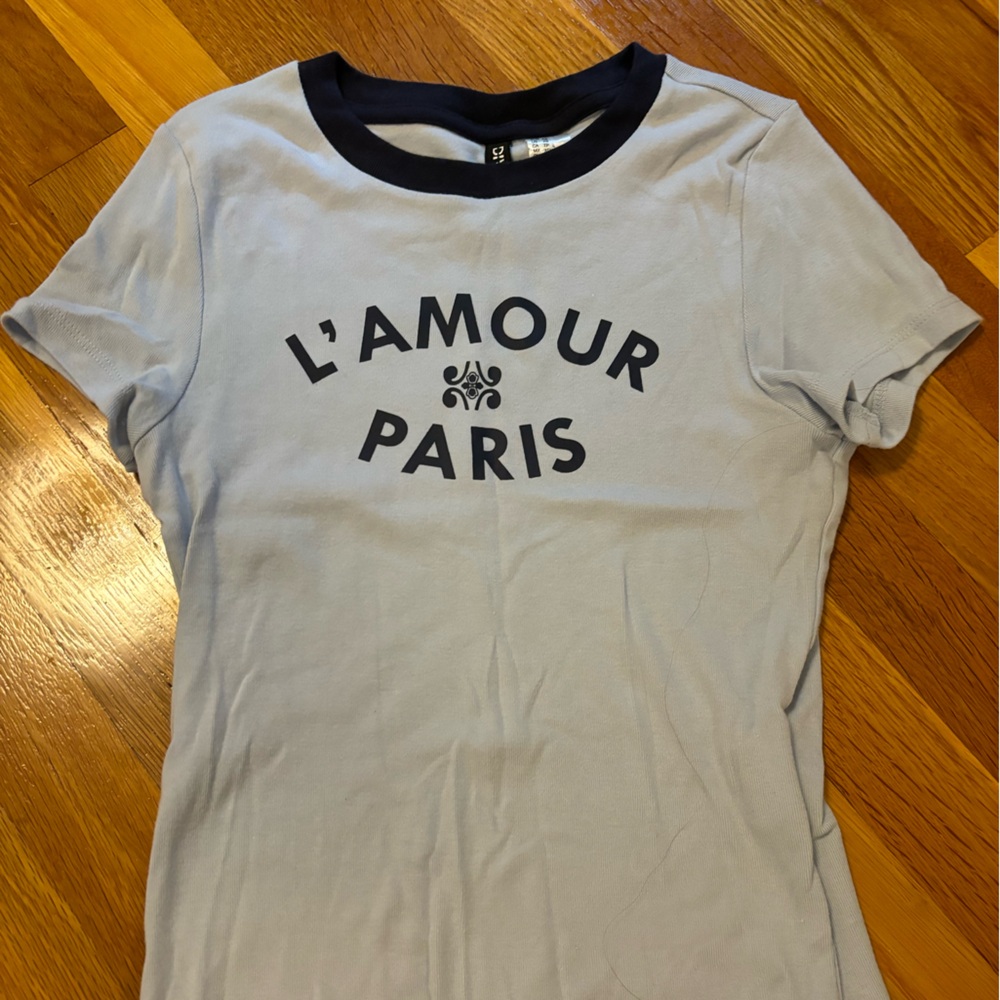 H&M Divided Navy and White Tee